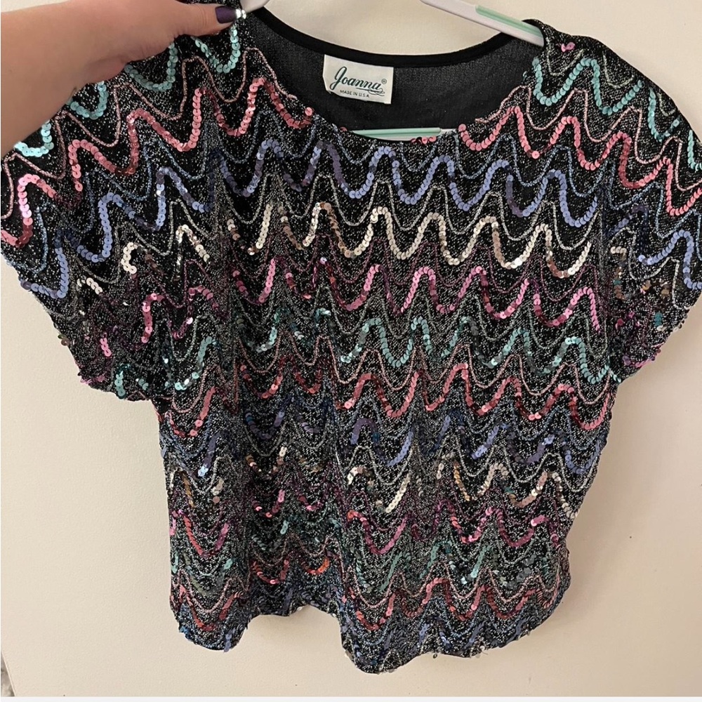 80's Vintage Joanna Sequined Blouse